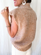 Pull sans manches "Claire" Camel