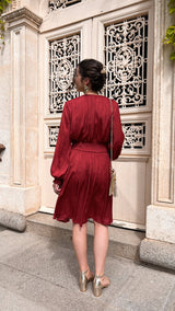 Robe courte "Andréa" Bordeaux